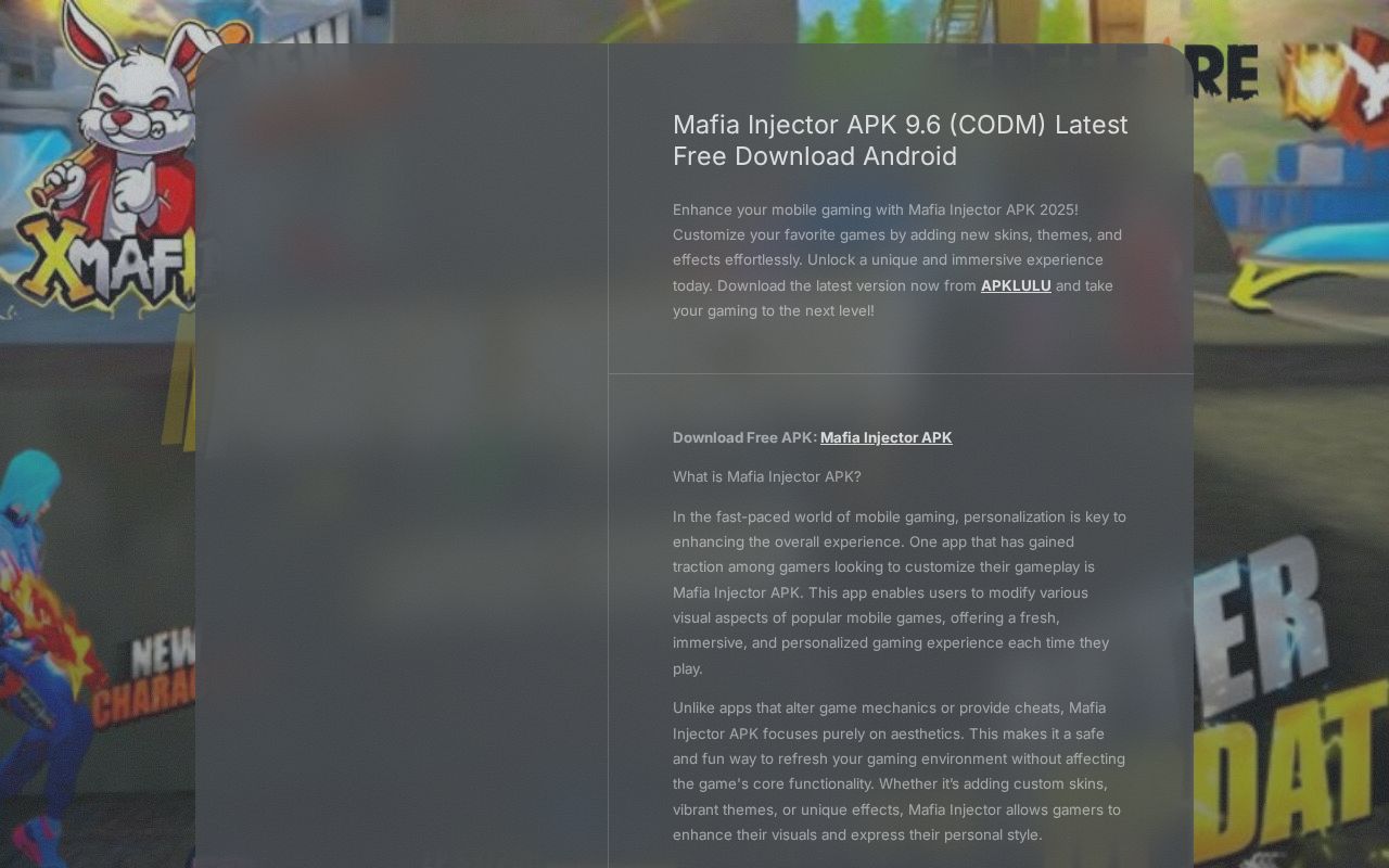 Mafia Injector APK 9.6 (CODM) Latest Free Download Android